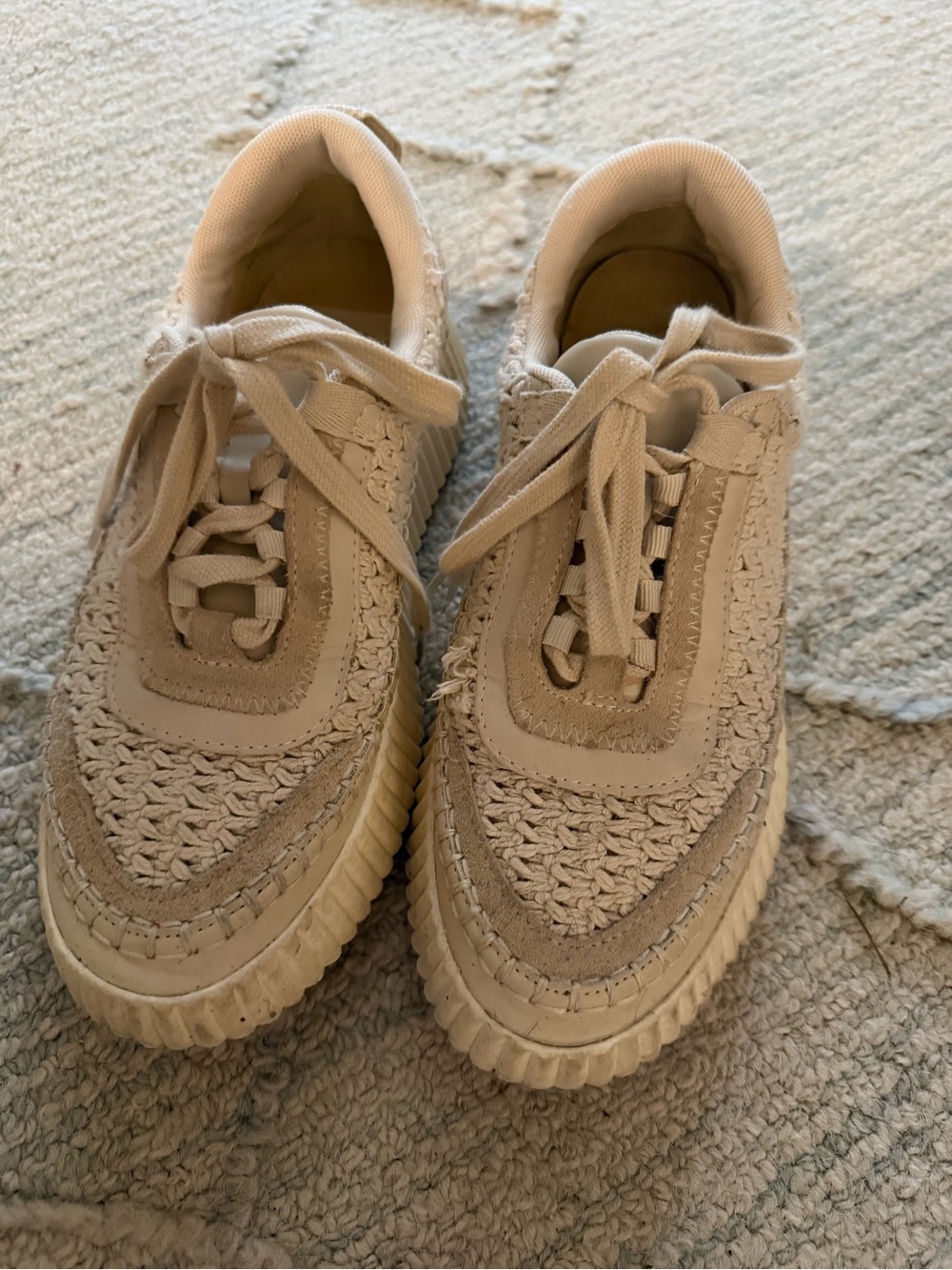 Dolce Vita Beige Woven Athletic Sneakers